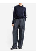 Maison Margiela Fine Knit Structured Polo — Navy