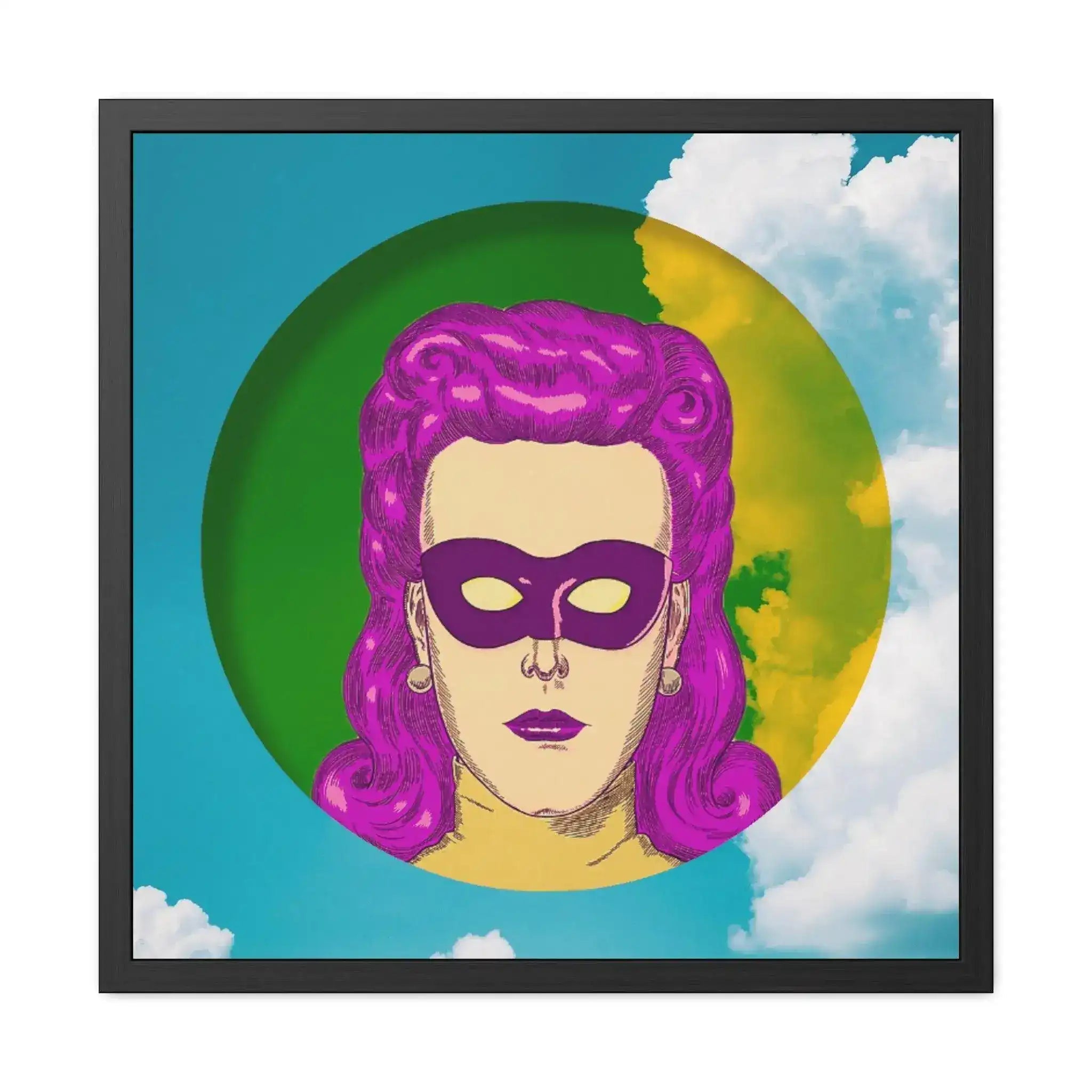 Pop Lady Masquerade Framed Poster Wall Art