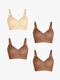 4-Pack Seamless Comfort Removable Pad Everyday Bra Bundle