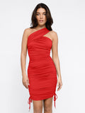 Bluetag Cooling Shapewear One-Shoulder Ruched Bodycon Dress For Insiders