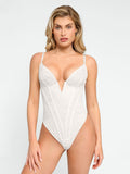 Shapewear Lace Plunging V-Neck  Hourglass Corset Bodysuit