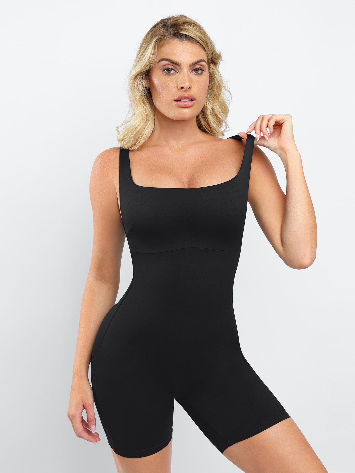 The Shapewear Romper Slimming Workout Square-Neck Thigh For Insiders
