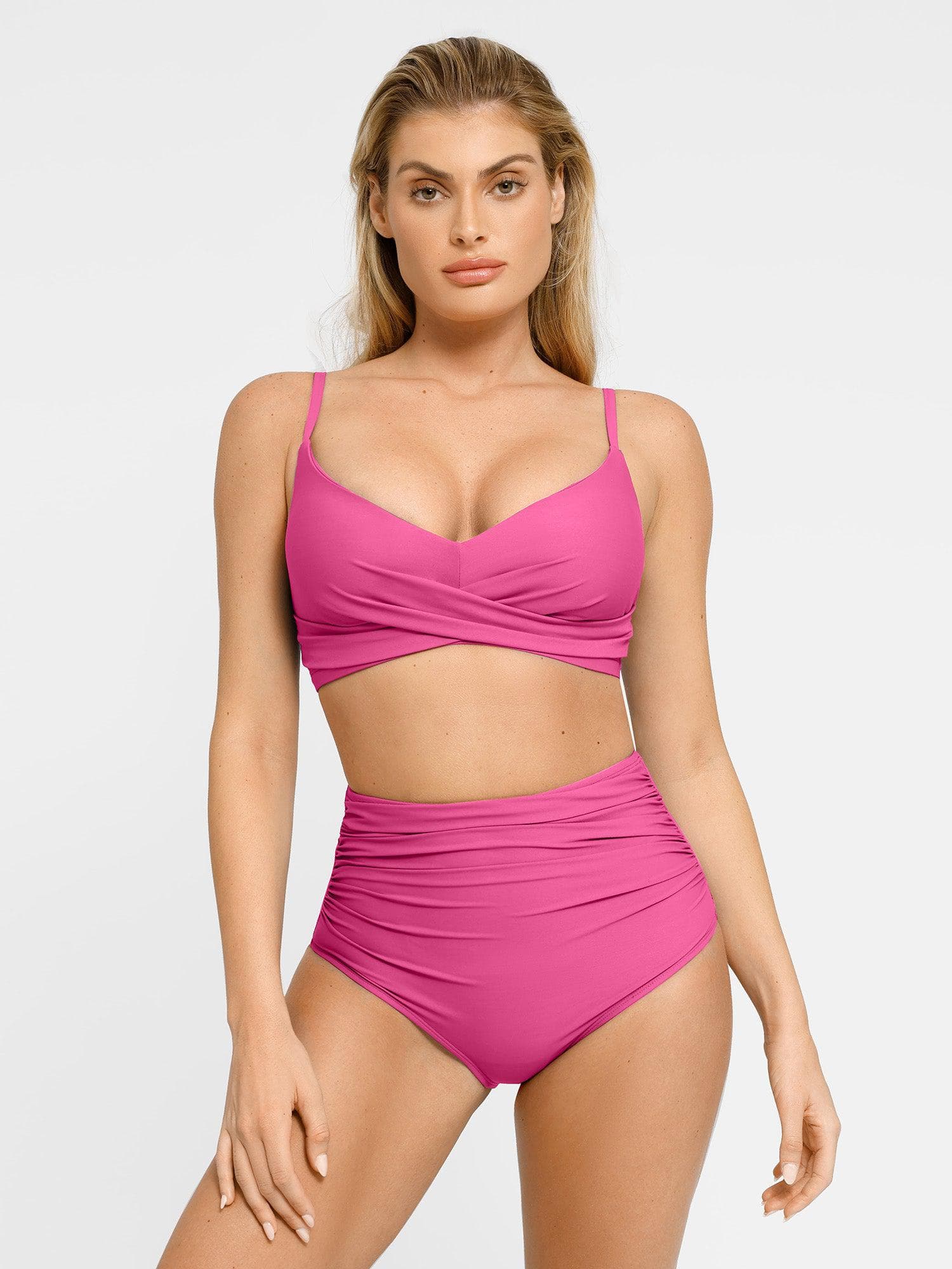 Shapewear Ruched Sculpting & Control Bikini Top and Bottom Set