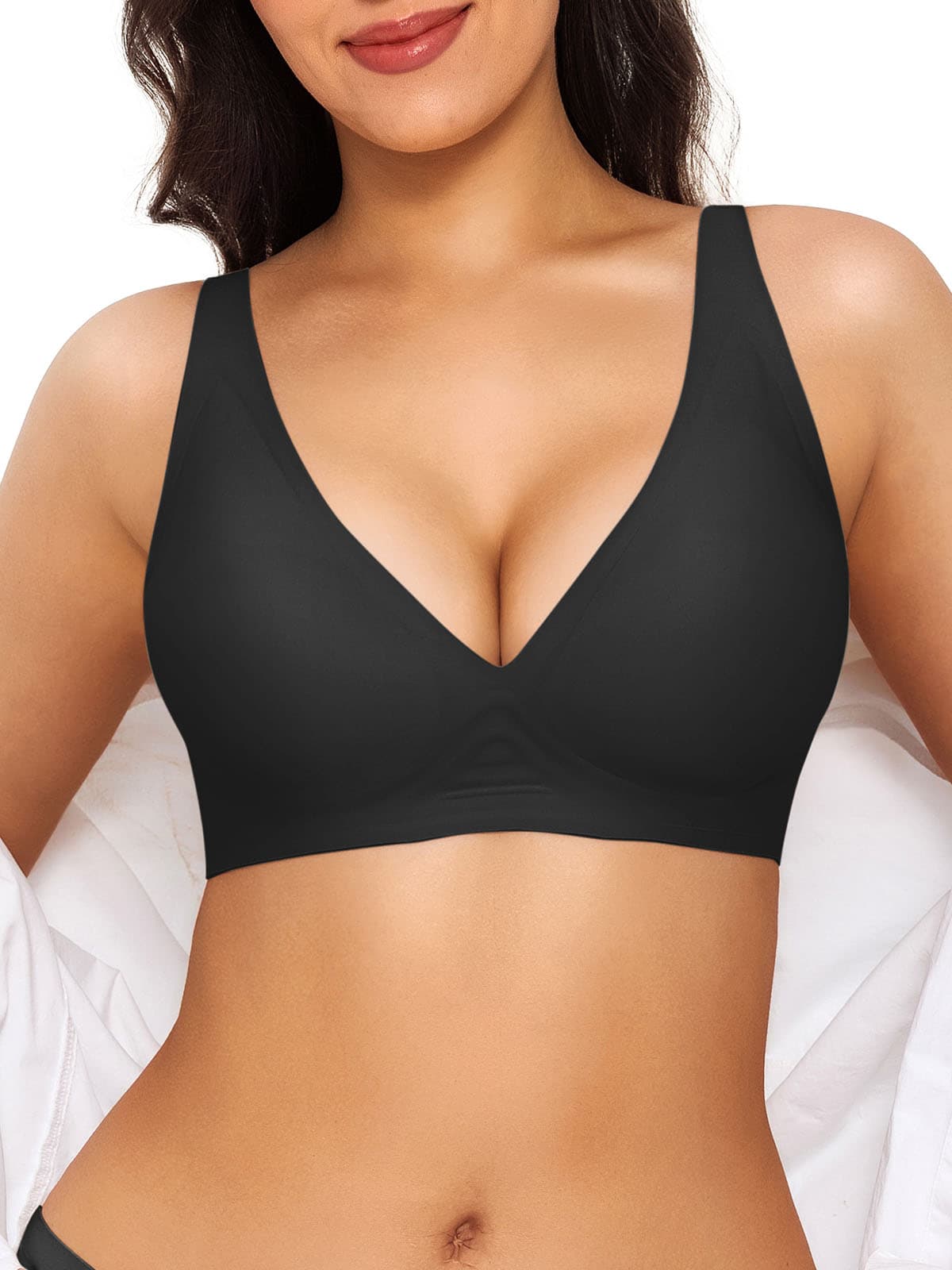 Seamless Wireless Jelly Comfort Plunge Bra