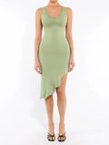 Shapewear Seamless Sleeveless Irregular Ruffled Hem Dress