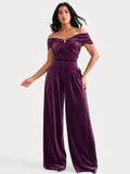 Velvet Wide-Leg Sculpting Trousers