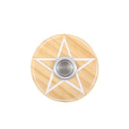 Porta velas de Madera con Pentagrama
