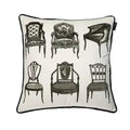 Portrait of Chair White Velour Cushion Cover