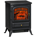Freestanding Electric Fireplace with View Log Wood Burning Effect Flame 950/1850W Black