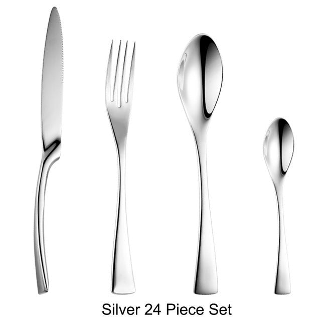 Art Of Food® 24-piece Stainless Steel Cutlery Set, Monaco - Silver