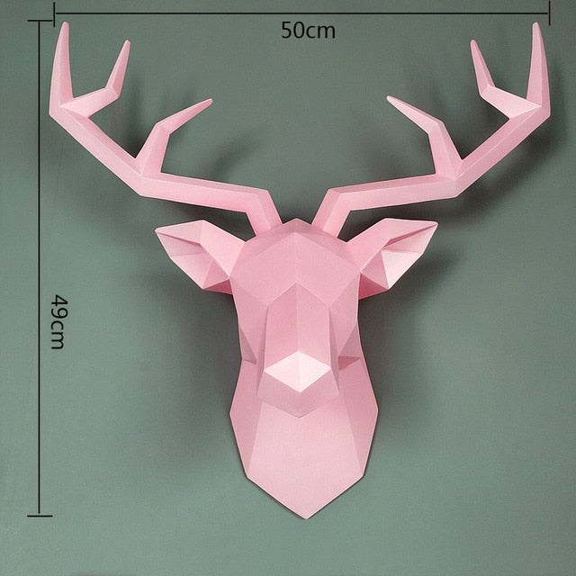 ArtZ® Deer Sculpture Wall Decoration - Pink