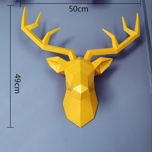ArtZ® Deer Sculpture Wall Decoration - Yellow