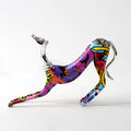 ArtZ® Greyhound Graffiti Painted Statue - Abstract / Stretching