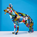 ArtZ® German Shepherd Graffiti Painted Statue - Nordic