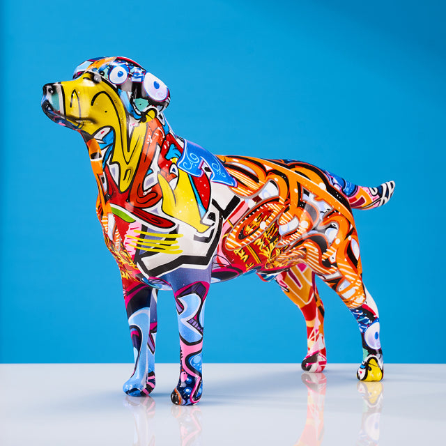 ArtZ® Labrador Retriever Graffiti Painted Statue - Graffiti