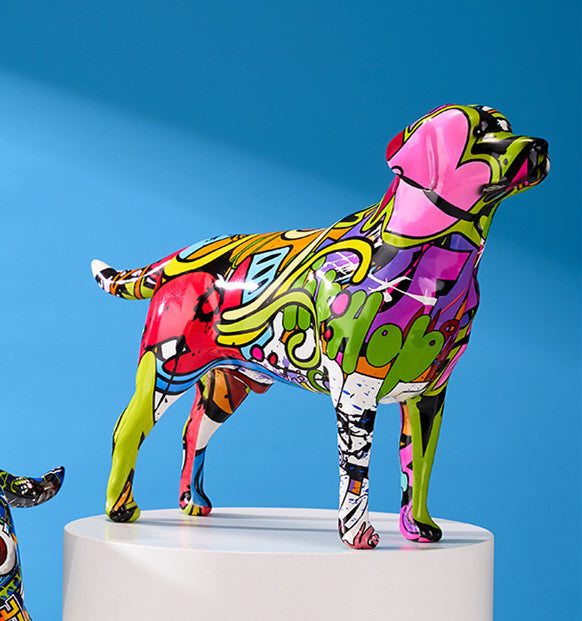 ArtZ® Labrador Retriever Graffiti Painted Statue - Abstract