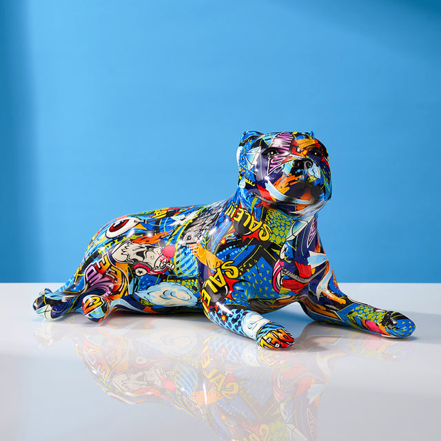 ArtZ® Pit Bull Graffiti Painted Statue - Nordic