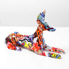 ArtZ® Doberman Pinscher Graffiti Painted Statue