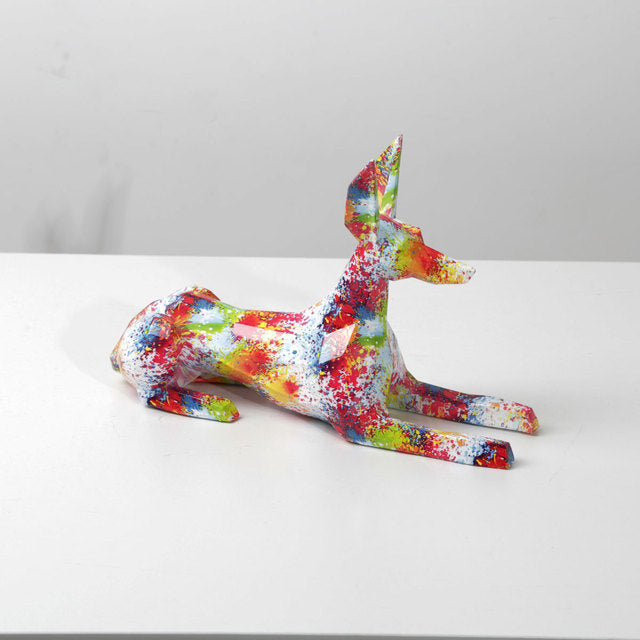ArtZ® Doberman Pinscher Graffiti Painted Statue - RG