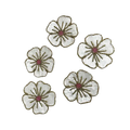 White Gold Floral Beaded Sequin Coasters