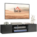Floating TV Stand Cabinet for TVs up to 60", Wall Mounted TV Unit w/ Open Shelf, Cupboards, Grey