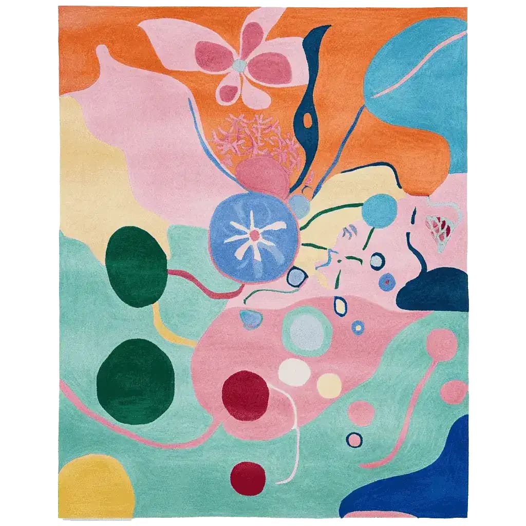 Psychedelic Garden Bloom Hand Tufted Rug
