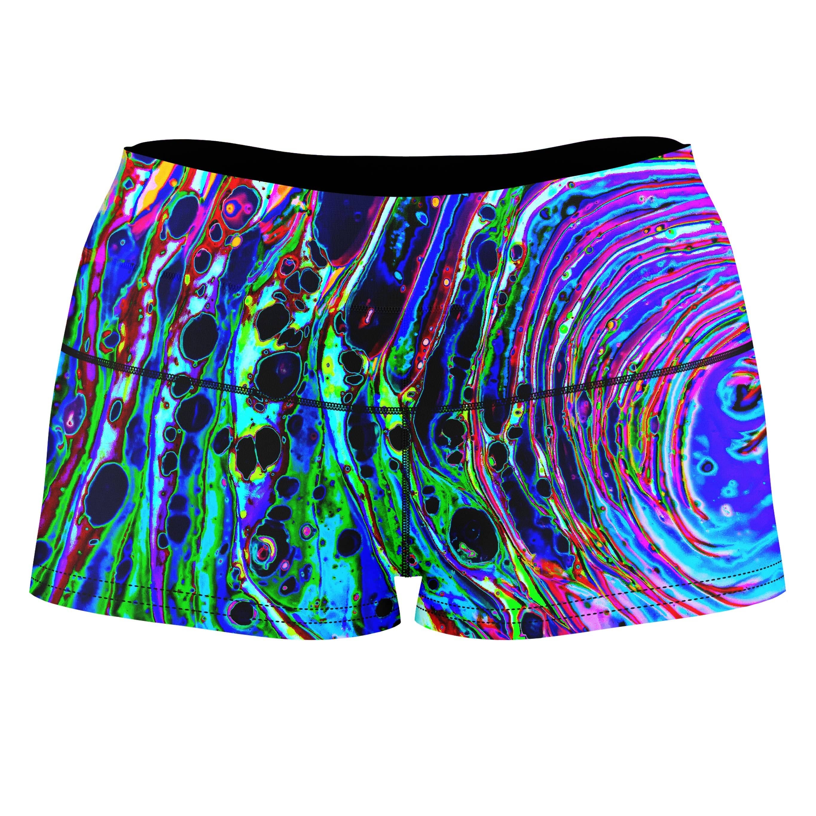 Cosmic Vortex High-Waisted Women's Shorts