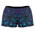 Fractal River High-Waisted Women's Shorts