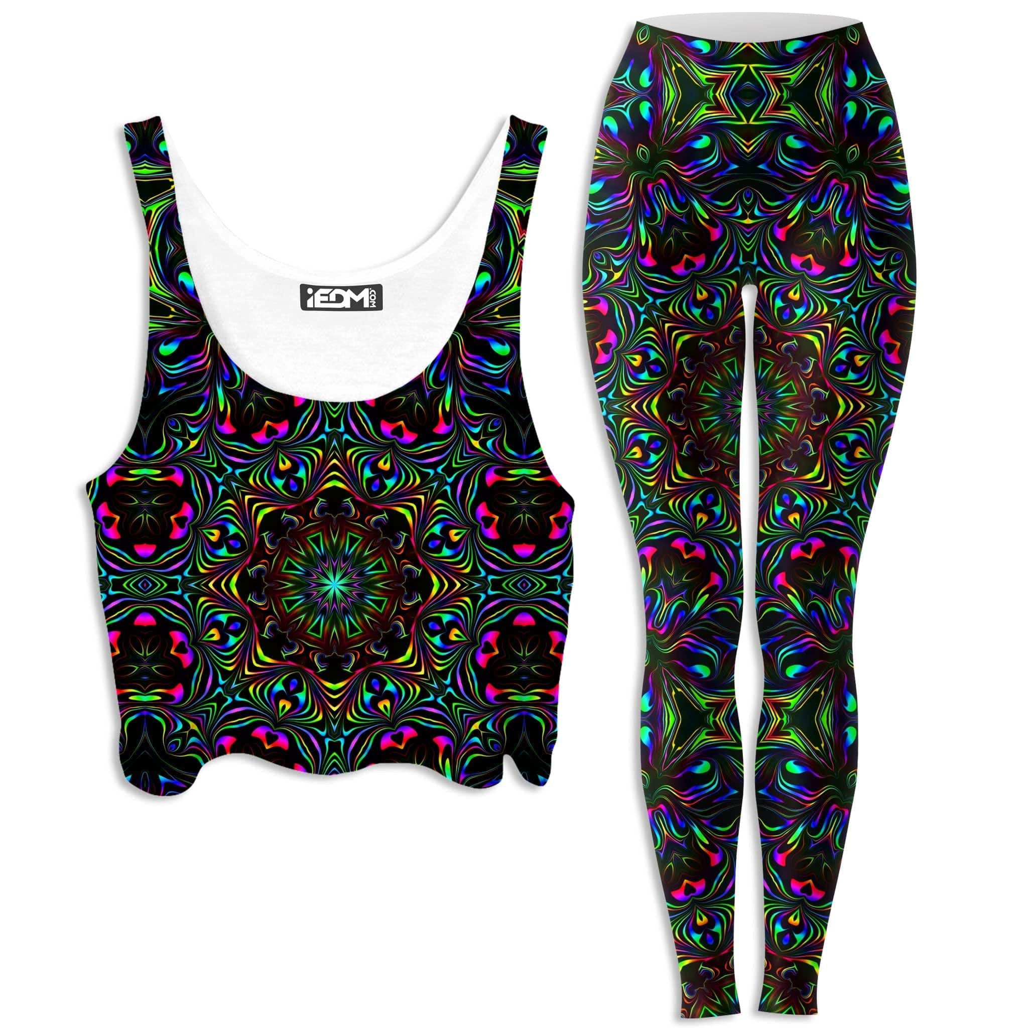 Kaleidoscope Eyes Crop Top and Leggings Combo