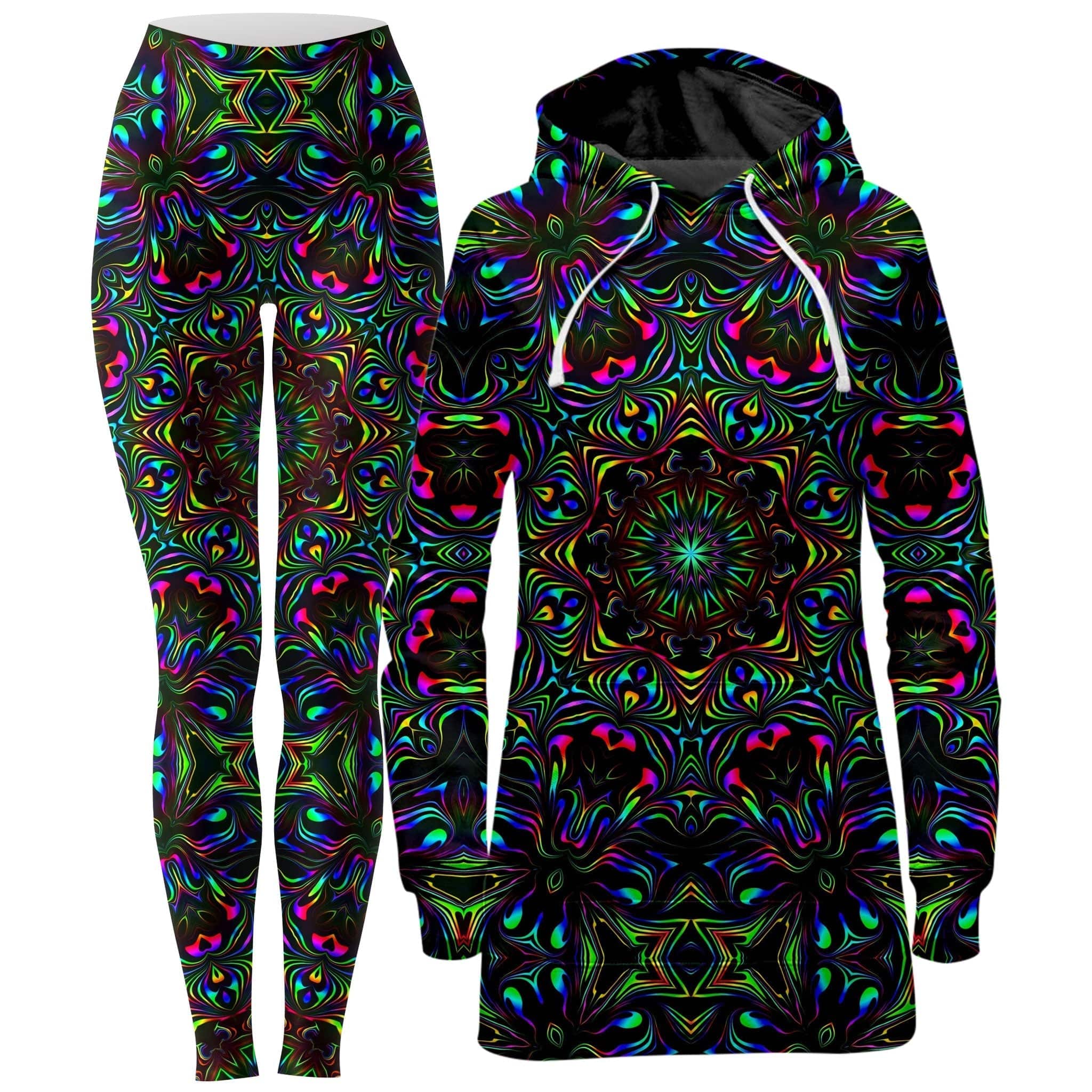 Kaleidoscope Eyes Hoodie Dress and Leggings Combo