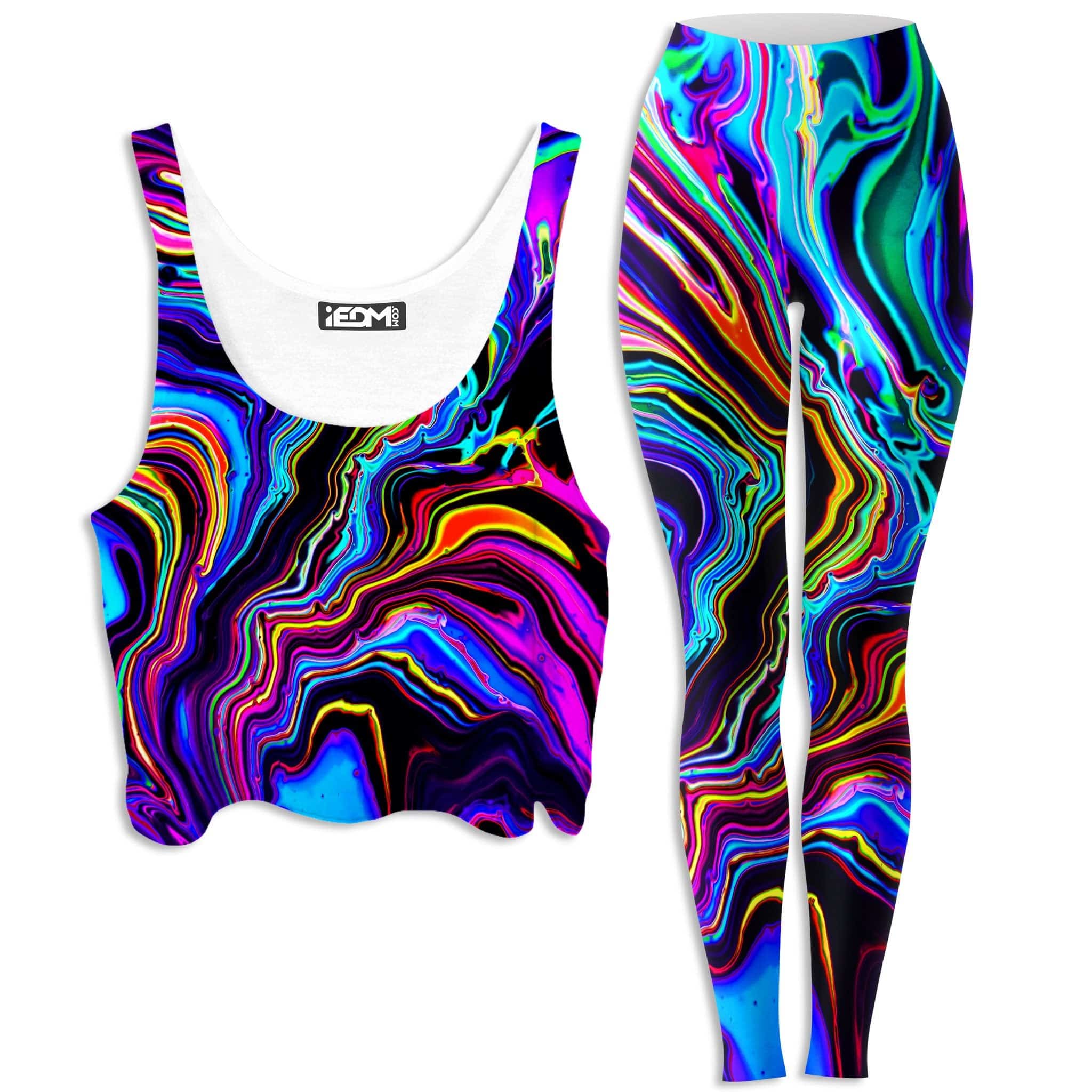 Neon Rift Crop Top and Leggings Combo