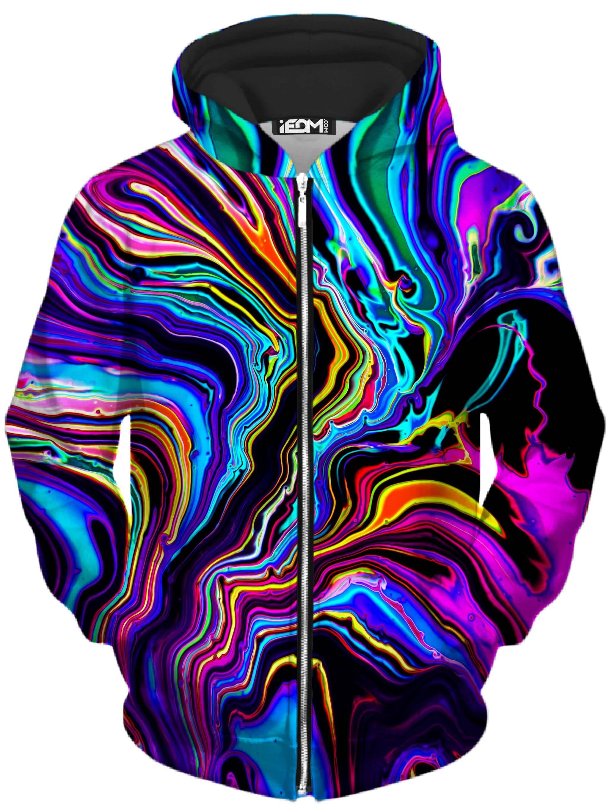 Neon Rift Unisex Zip-Up Hoodie