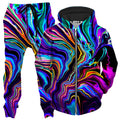 Neon Rift Zip-Up Hoodie and Joggers Combo