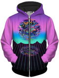 Psychedelic Outrun Unisex Zip-Up Hoodie