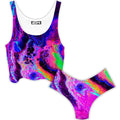 Psychedelic Radiation Crop Top and Booty Shorts Combo