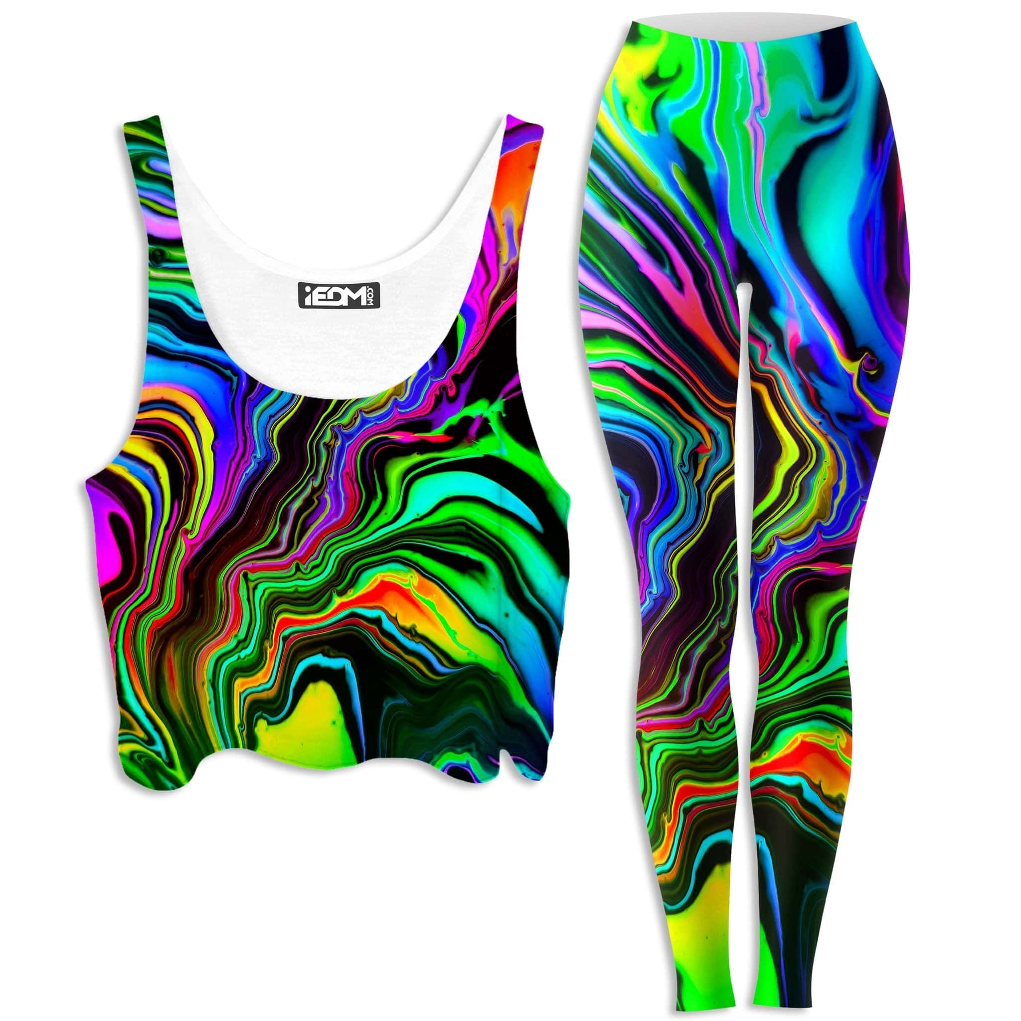 Rainbow Rift Crop Top and Leggings Combo
