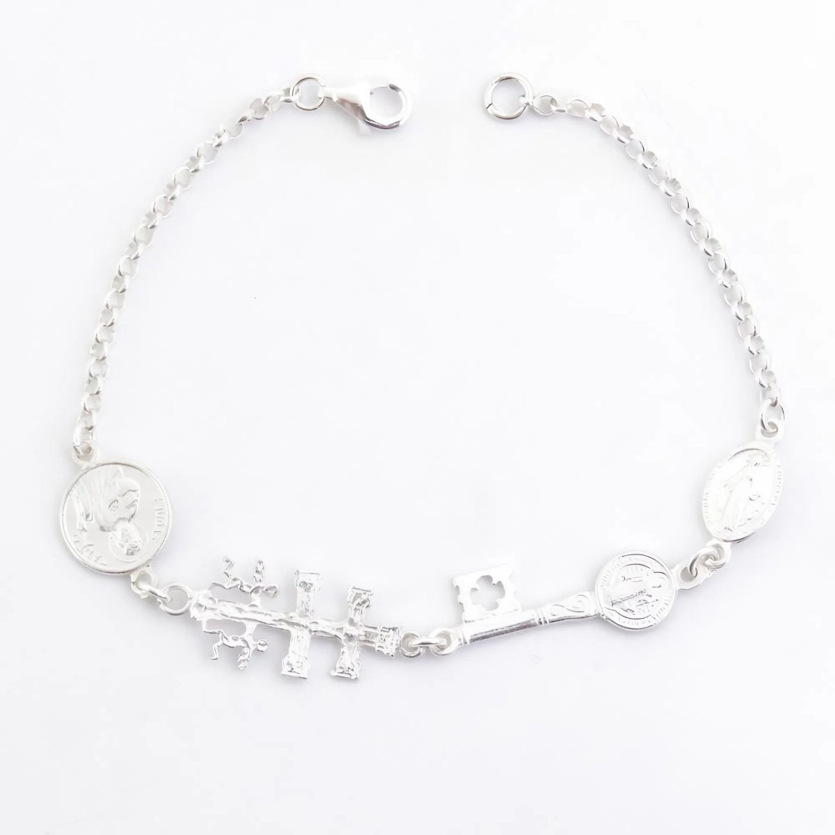 Pulsera Cuádruple de Protección S925: Guardianes de la Fe