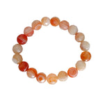 Pulsera de Ágata Naranja - Bola Facetada