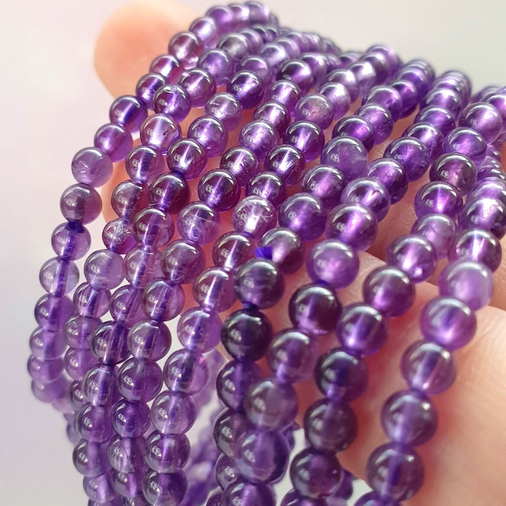 Pulsera de Amatista Bola Lisa