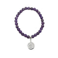 Pulsera de Amatista y Flor de la Vida en Plata de Ley