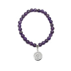 Pulsera de Amatista y Mandala en Plata de Ley