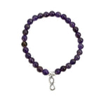 Pulsera de Amatista y Símbolo de Infinito en Plata de Ley