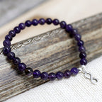 Pulsera de Amatista y Símbolo de Infinito en Plata de Ley