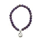 Pulsera de Amatista y Símbolo de OM en Plata de Ley