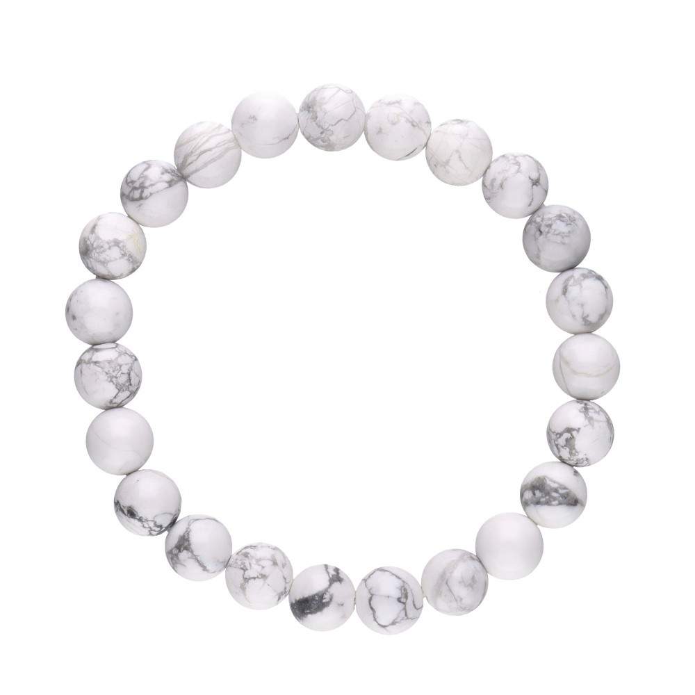 Pulsera de Howlita Blanca Bola Lisa
