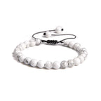 Pulsera de Howlita Blanca con Nudo Corredizo