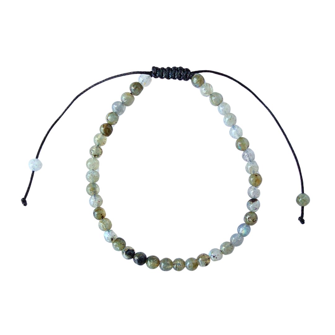 Pulsera de Labradorita con Nudo Corredizo