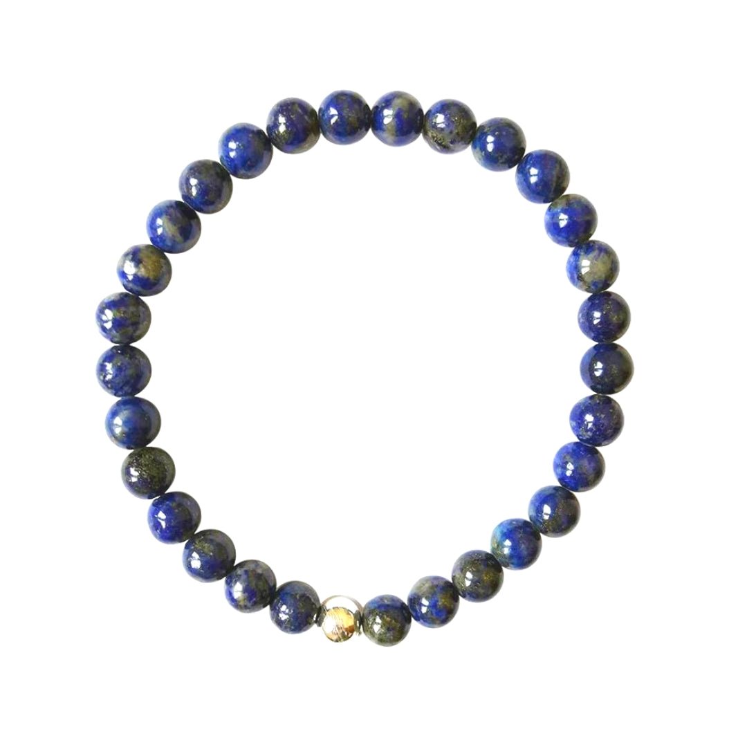 Pulsera de Lapislázuli y Bola de Plata de Ley