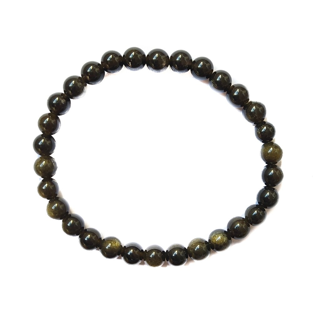 Pulsera de Obsidiana Dorada Bola Lisa