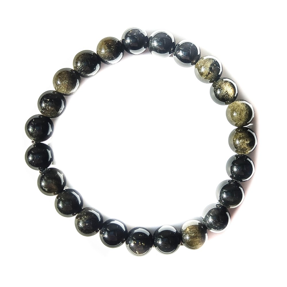 Pulsera de Obsidiana Dorada Bola Lisa